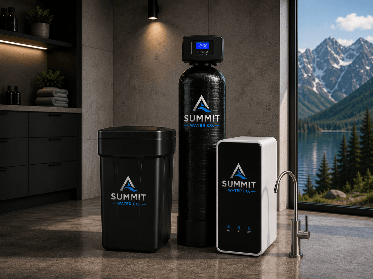 Summit Water Co. whole-home filtration system components